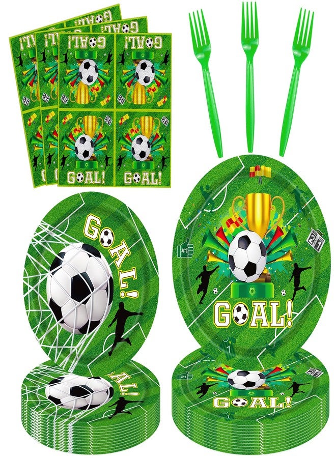 Inspireyee 160 Pack Soccer Party Supplies Sports Theme Birthday Decorations Soccer Party Plates， Napkins，forks Set Soccer Theme Set for Boys Sports Theme Birthday Decorations Serves 40 Guests - Image 1